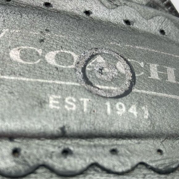 Vintage Coach Cathleen Pewter Leather Sandals Size 5,5 - Picture 5 of 13